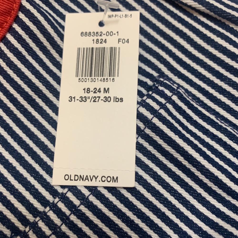 Railroad Stripe Twill Snap Jacket Baby Loose Collared Ice Cream Pocket NWT - Picture 12 of 14